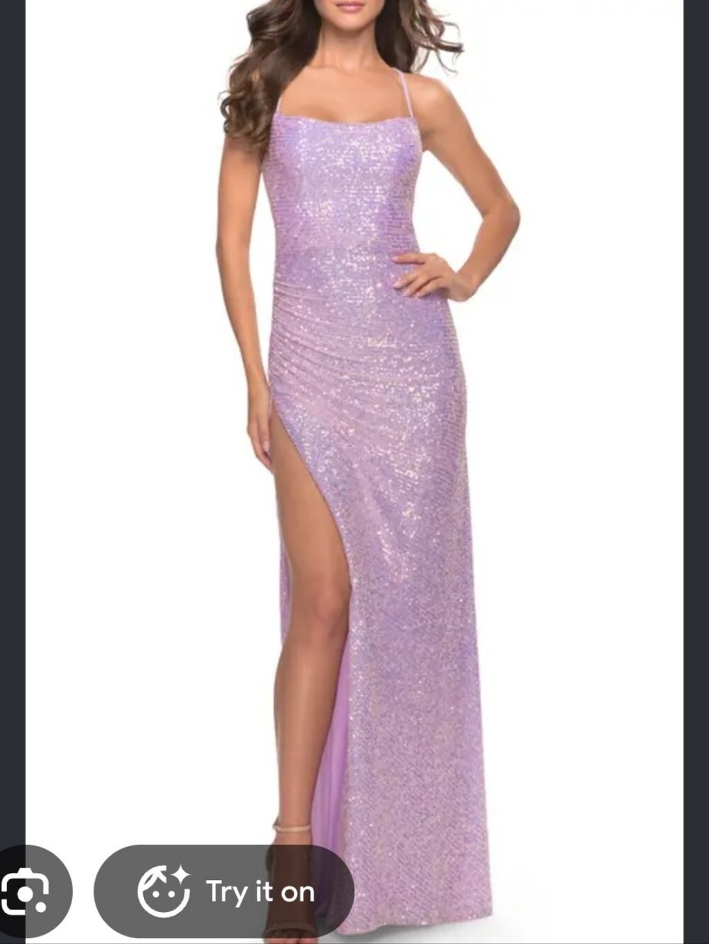Morgan & Co NWT Lavender Sequin Ruched Maxi Formal Dress Size 3 $169 Evening